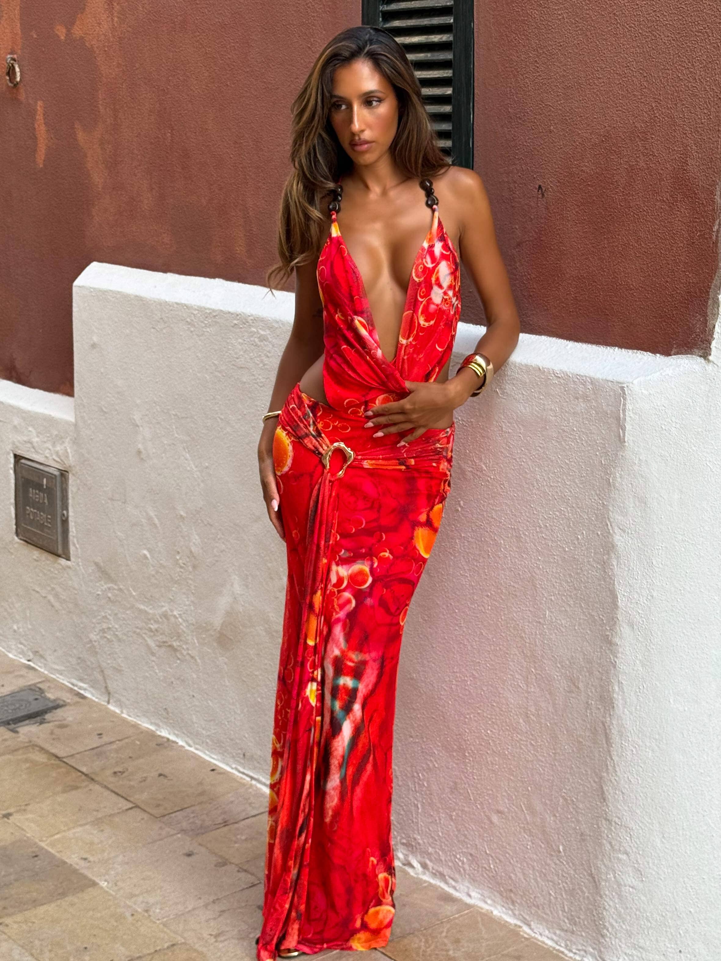 ETNA MAXI DRESS FUEGO