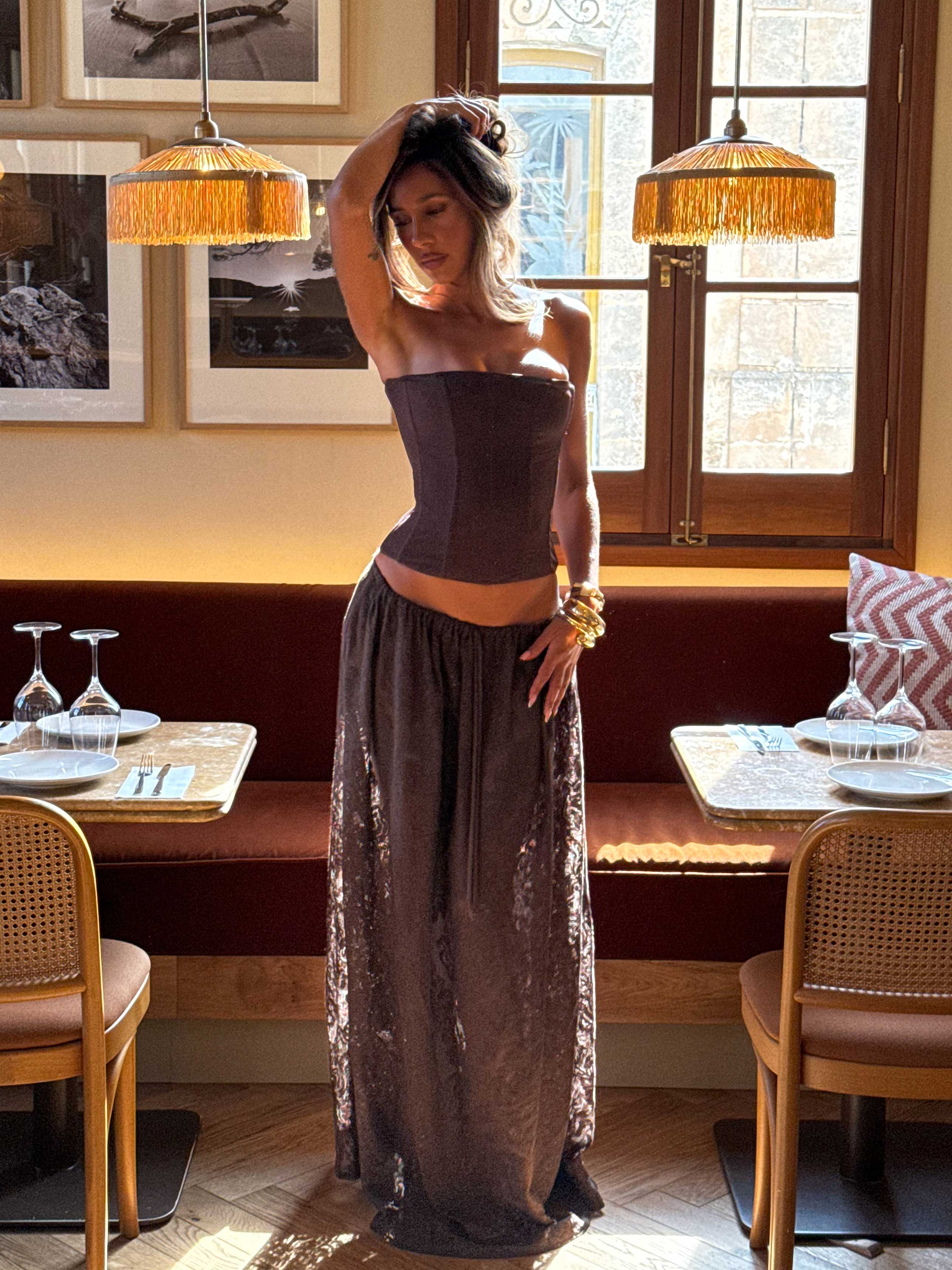 SOREN MAXI SKIRT CHOCOLATE