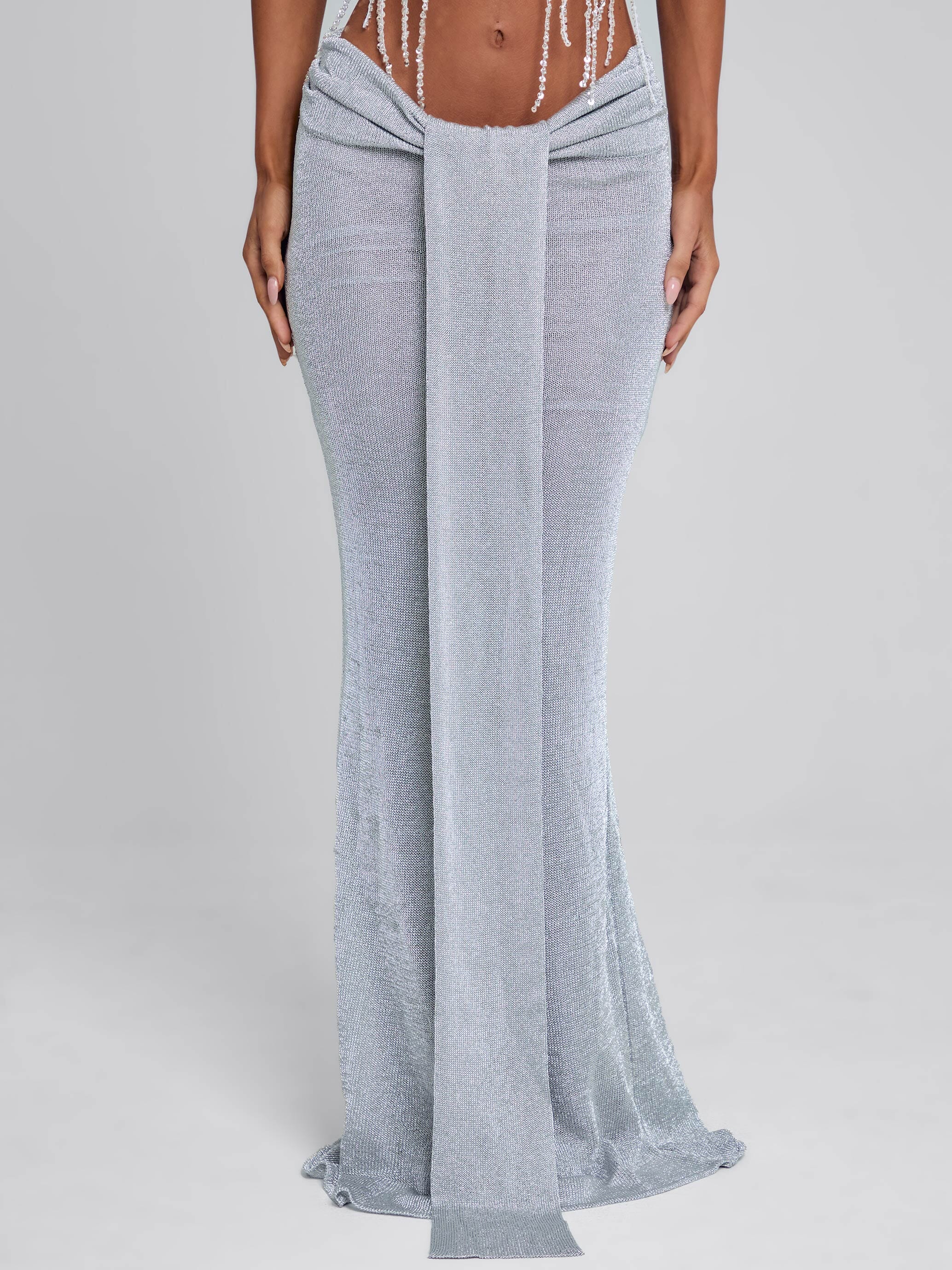 NIVRA MAXI SKIRT SILVER