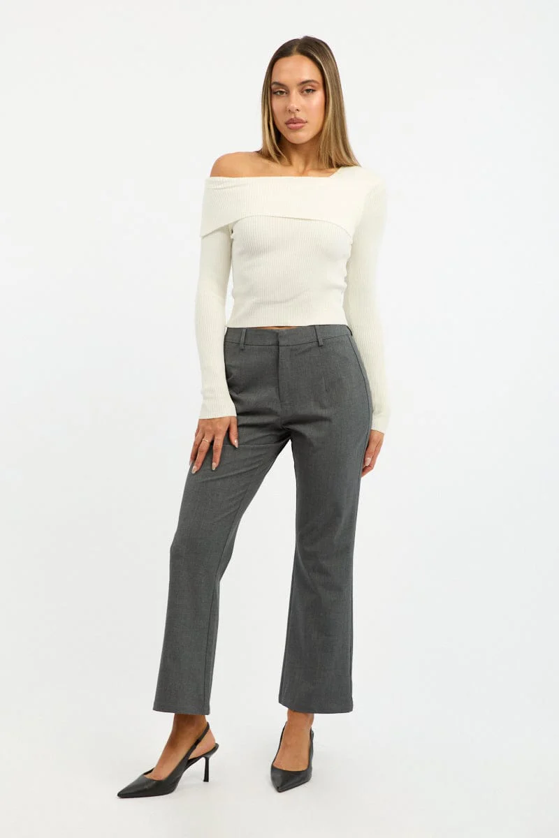 Grey Cropped Pants