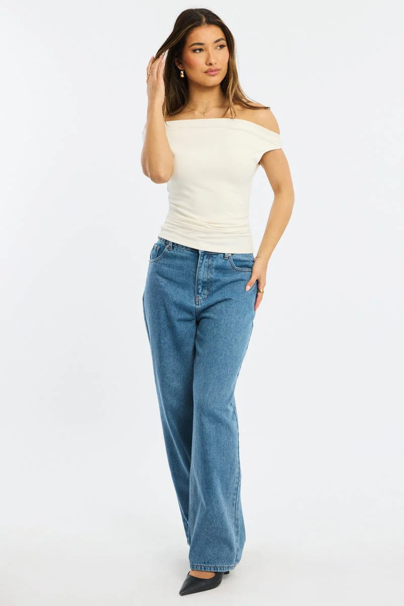 White Off Shoulder Top