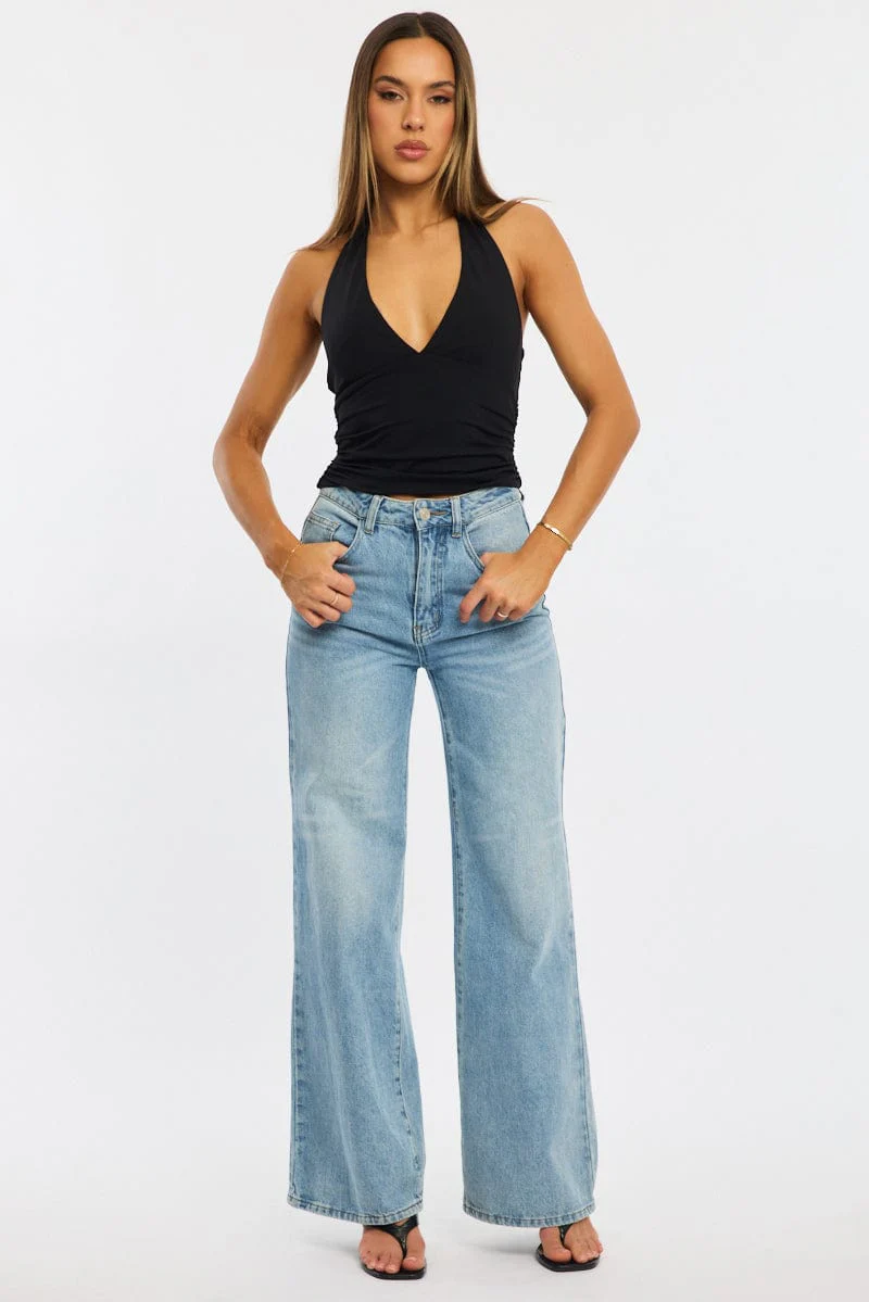 Black Halter Neck Top