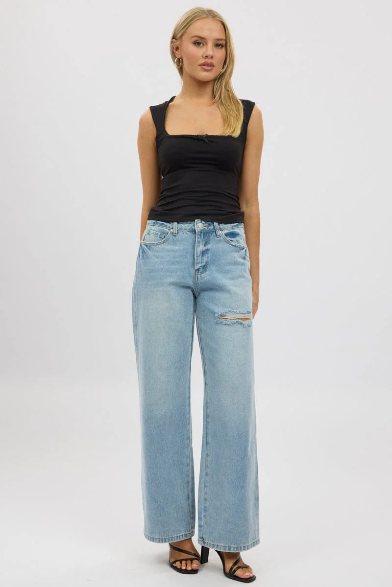 Denim Baggy Jeans Low Rise