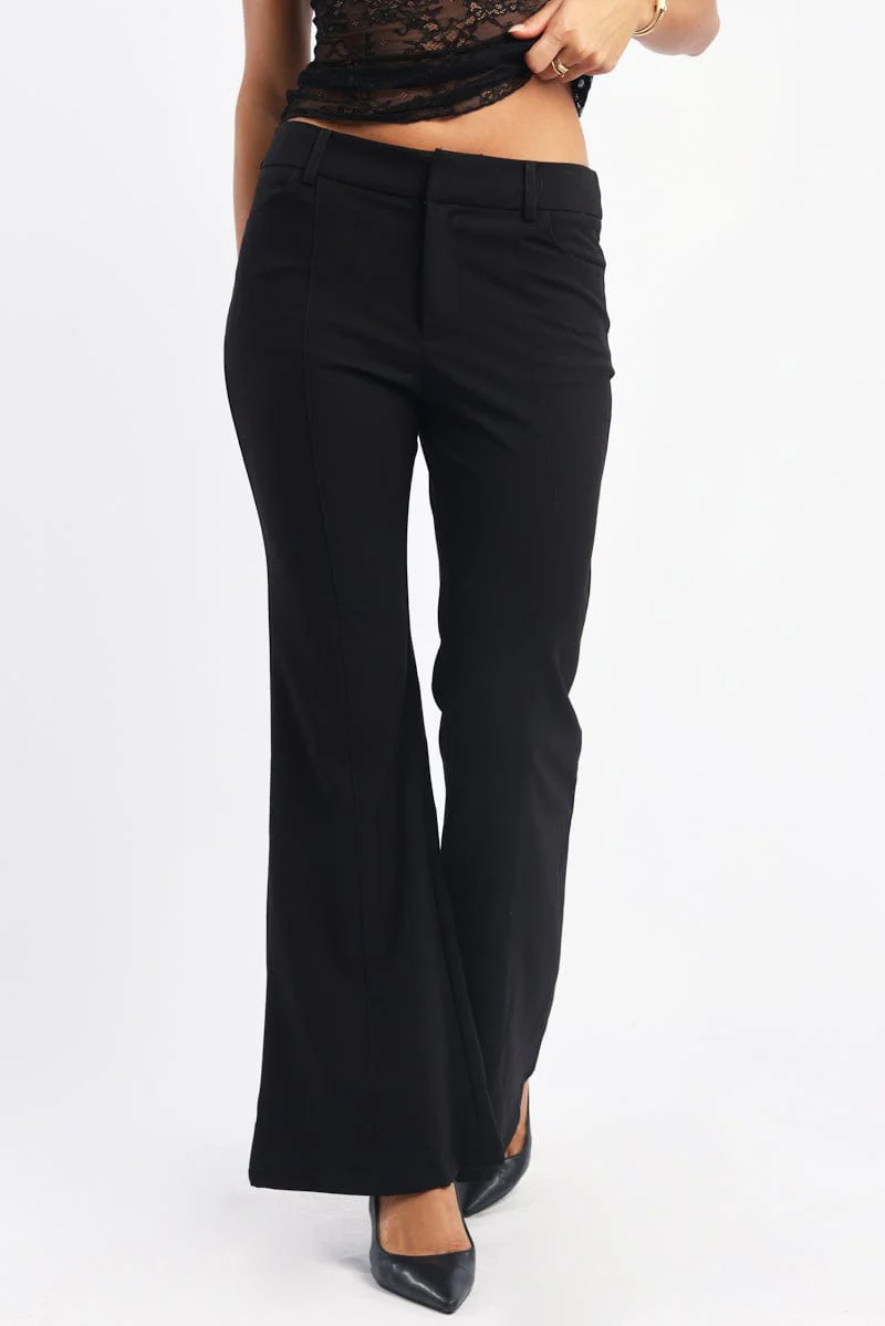 Black Flare Leg Pants