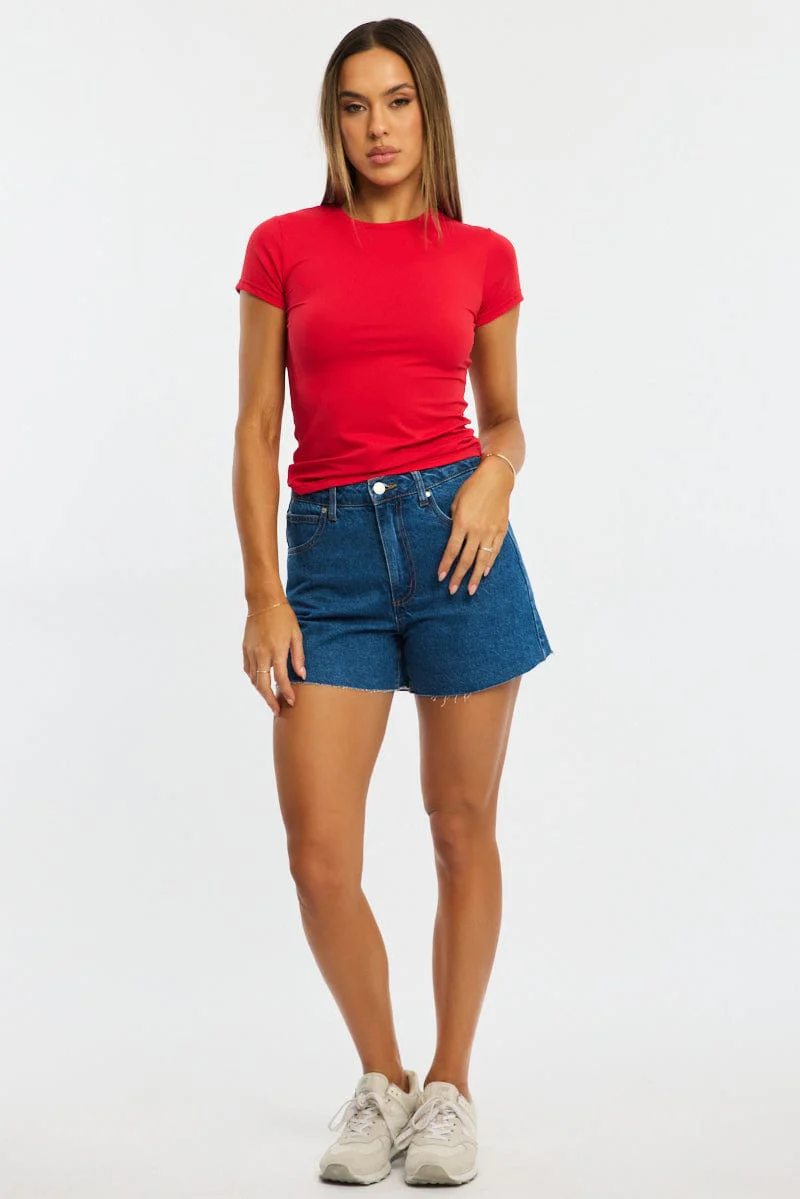 Denim Mom Mid Rise Relaxed Short