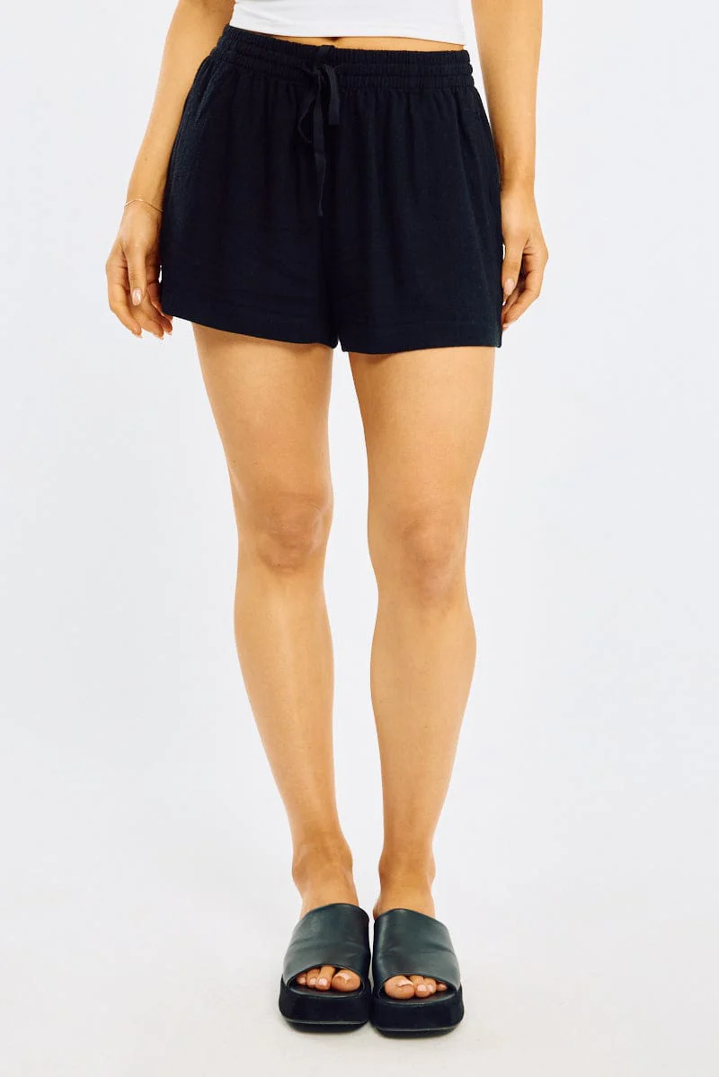 Black Shorts Elasticated Waist