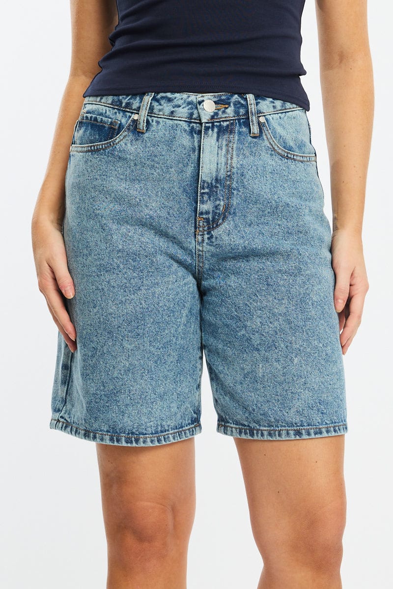 Denim Bermuda Jorts Mid Rise
