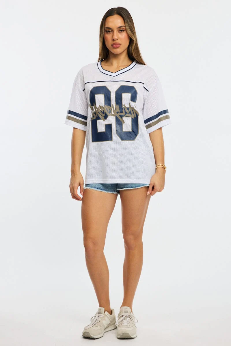 White Graphic Tee Short Sleeve