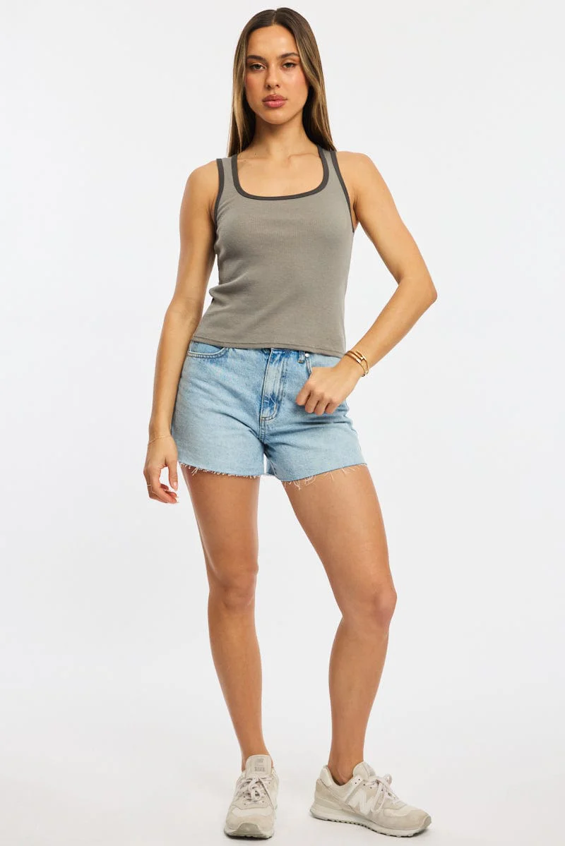 Grey Tank Sleeveless