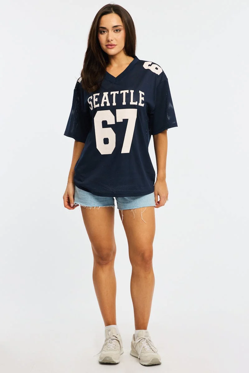 Blue Sport Tee Short Sleeve