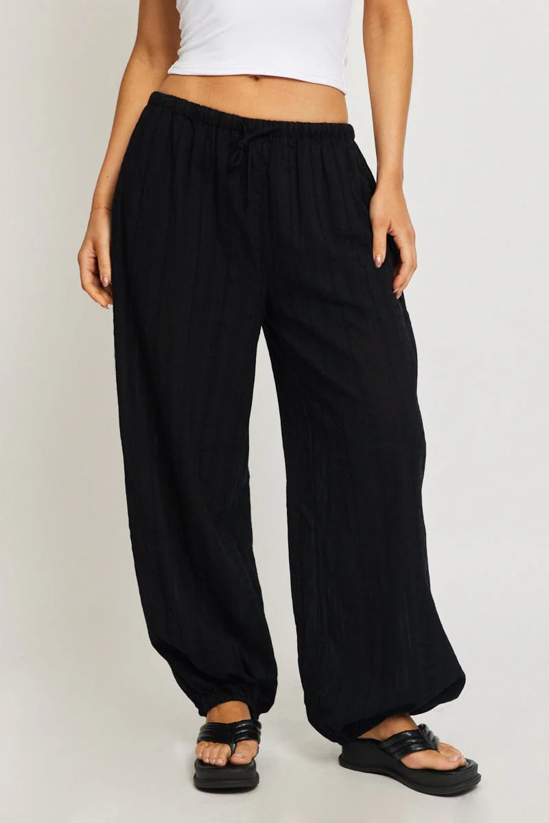 Black Baggy Sarouel Pants