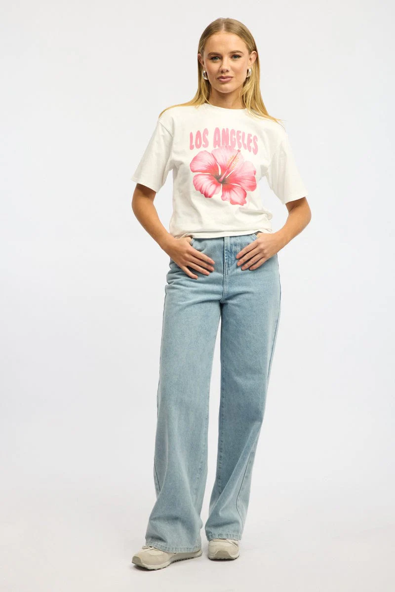 White Graphic Tee Short Sleeve