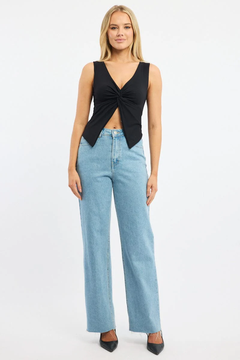 Black Crossover Top Sleeveless