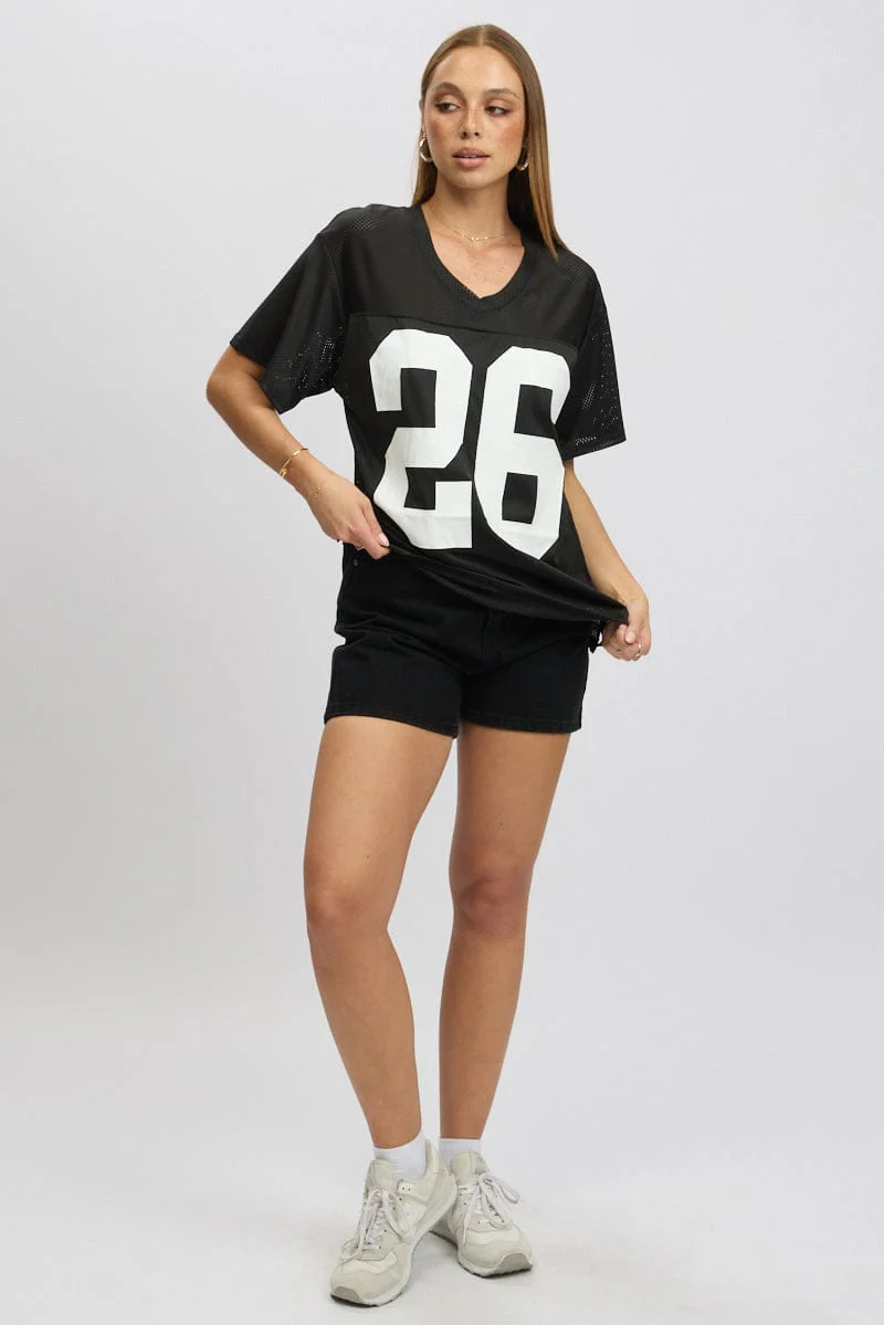 Black Sport Tee Short Sleeve