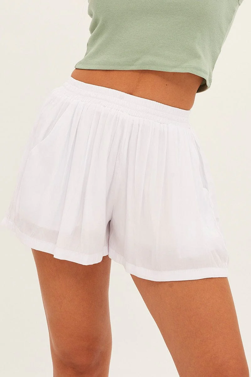 White Essential Pull On Cotton Short