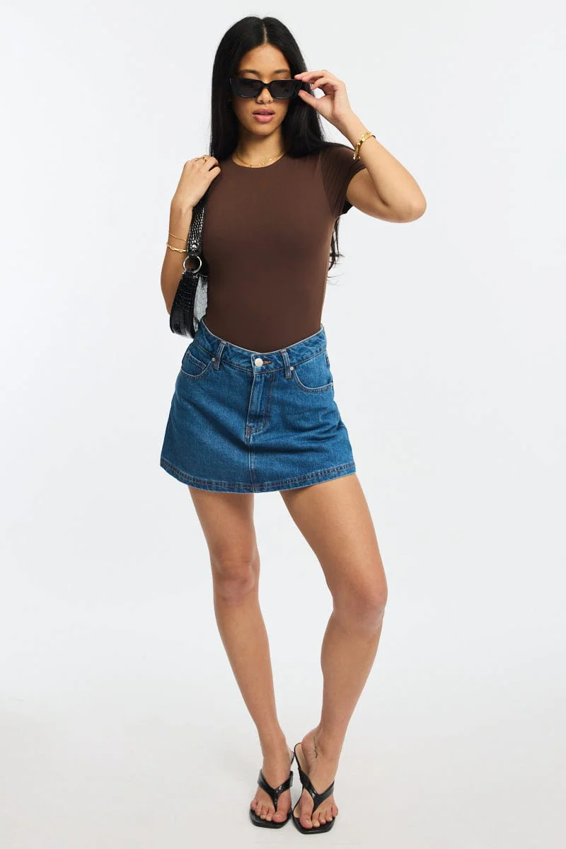 Brown Supersoft Bodysuit Short Sleeve