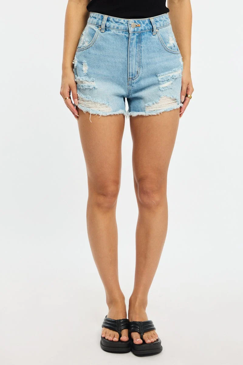 Denim Relaxed Shorts High Rise
