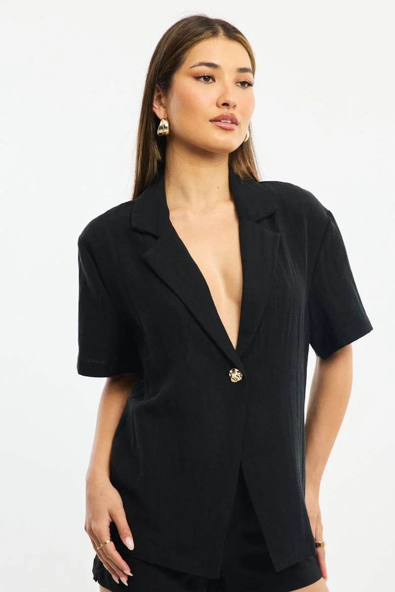 Black Jacket Short Sleeve