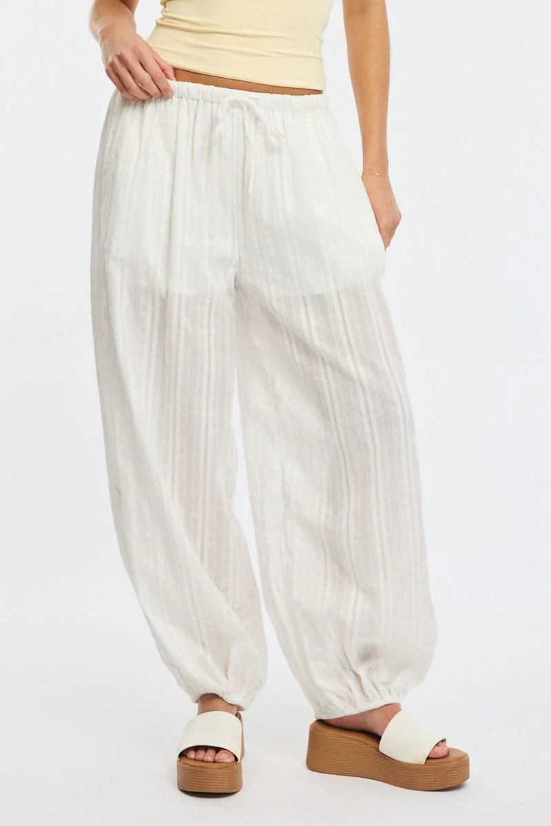 White Baggy Sarouel Pants