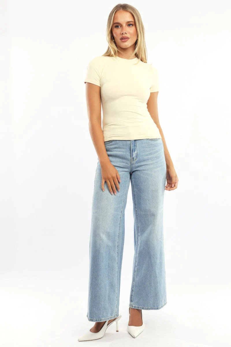 Yellow T-Shirt Short Sleeve Crew Neck Supersoft