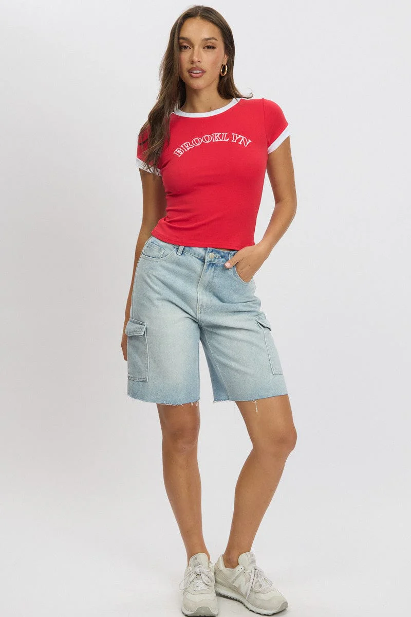Red Graphic Tee Short Sleeve