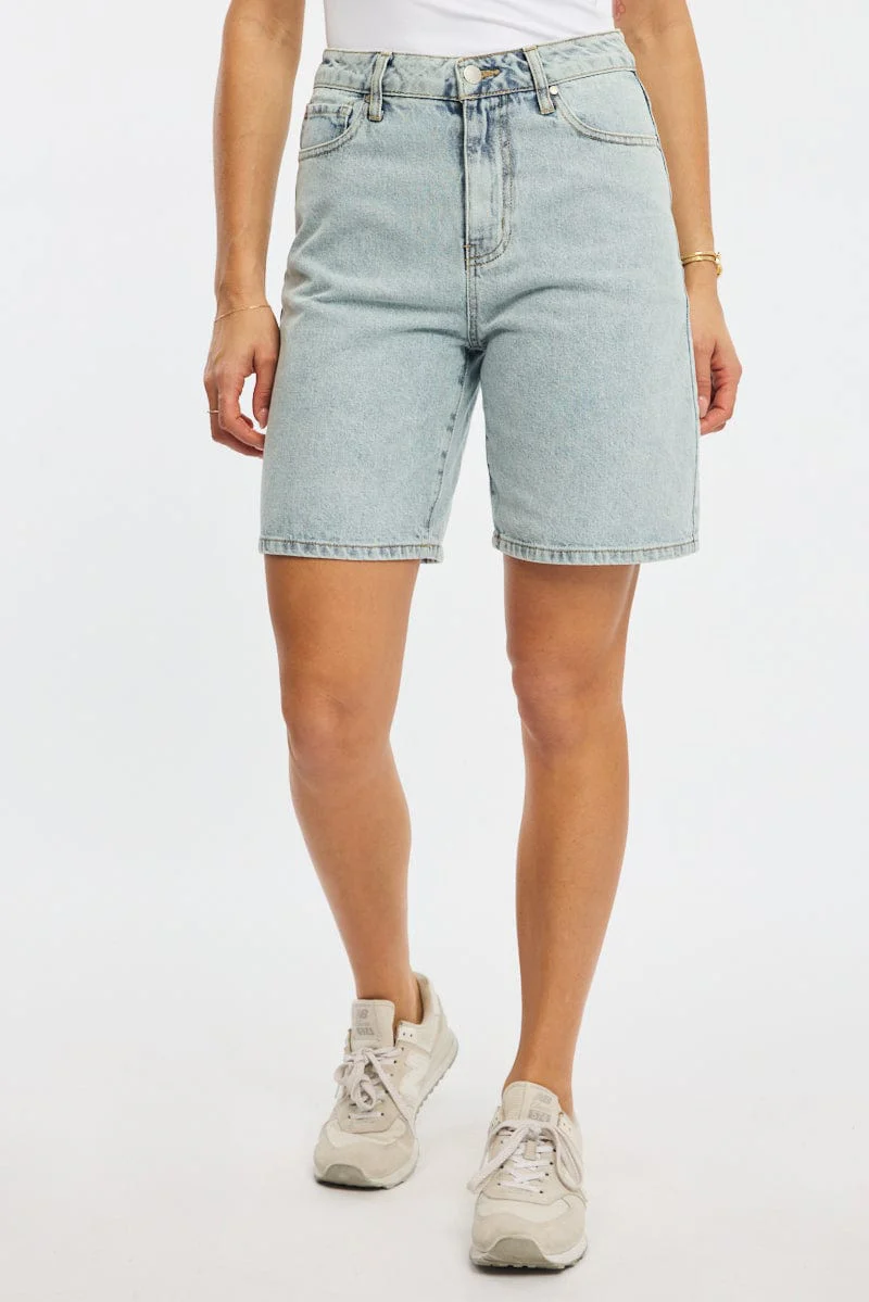 Denim Bermuda Jorts Mid Rise