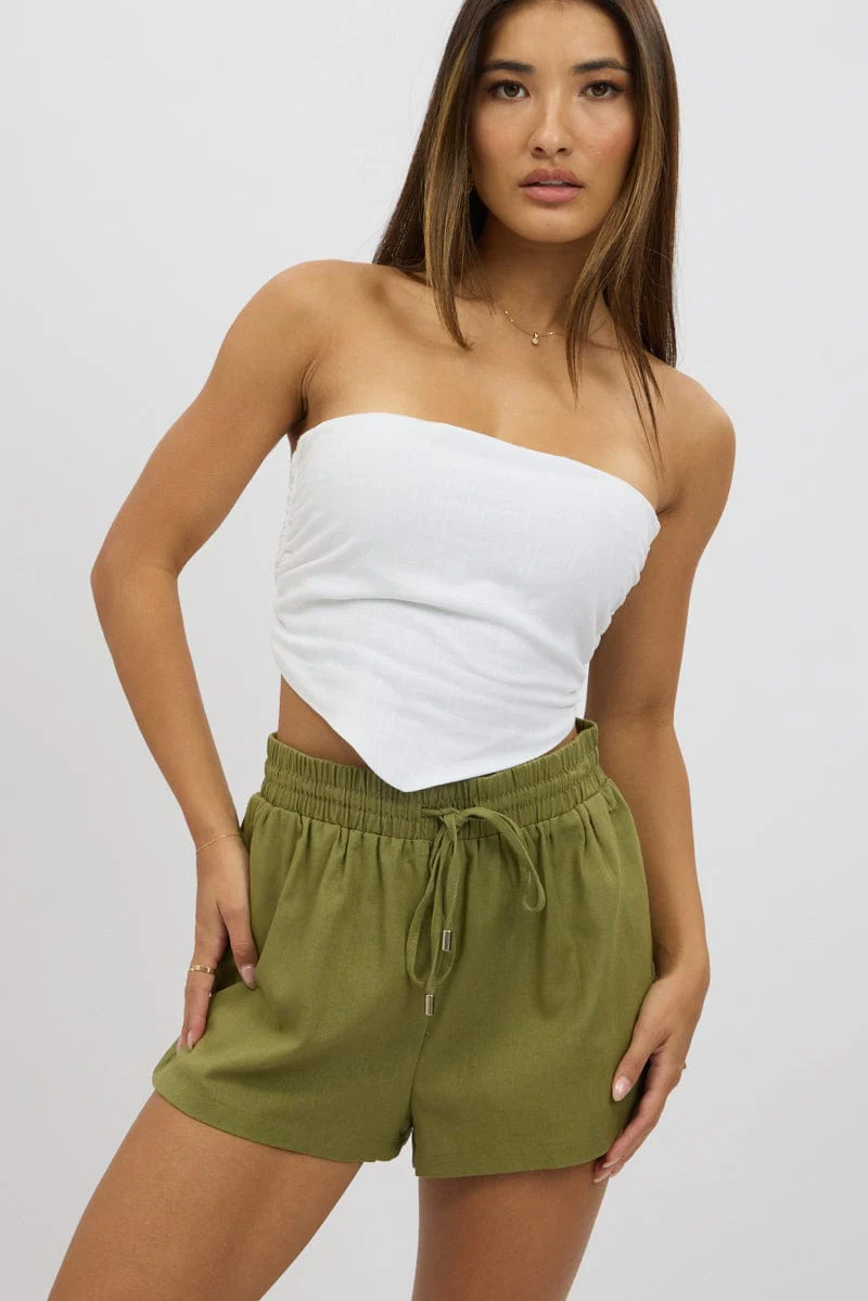 Green Shorts Elasticated Waist
