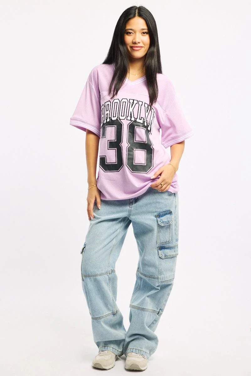 Purple Sport Tee Short Sleeve