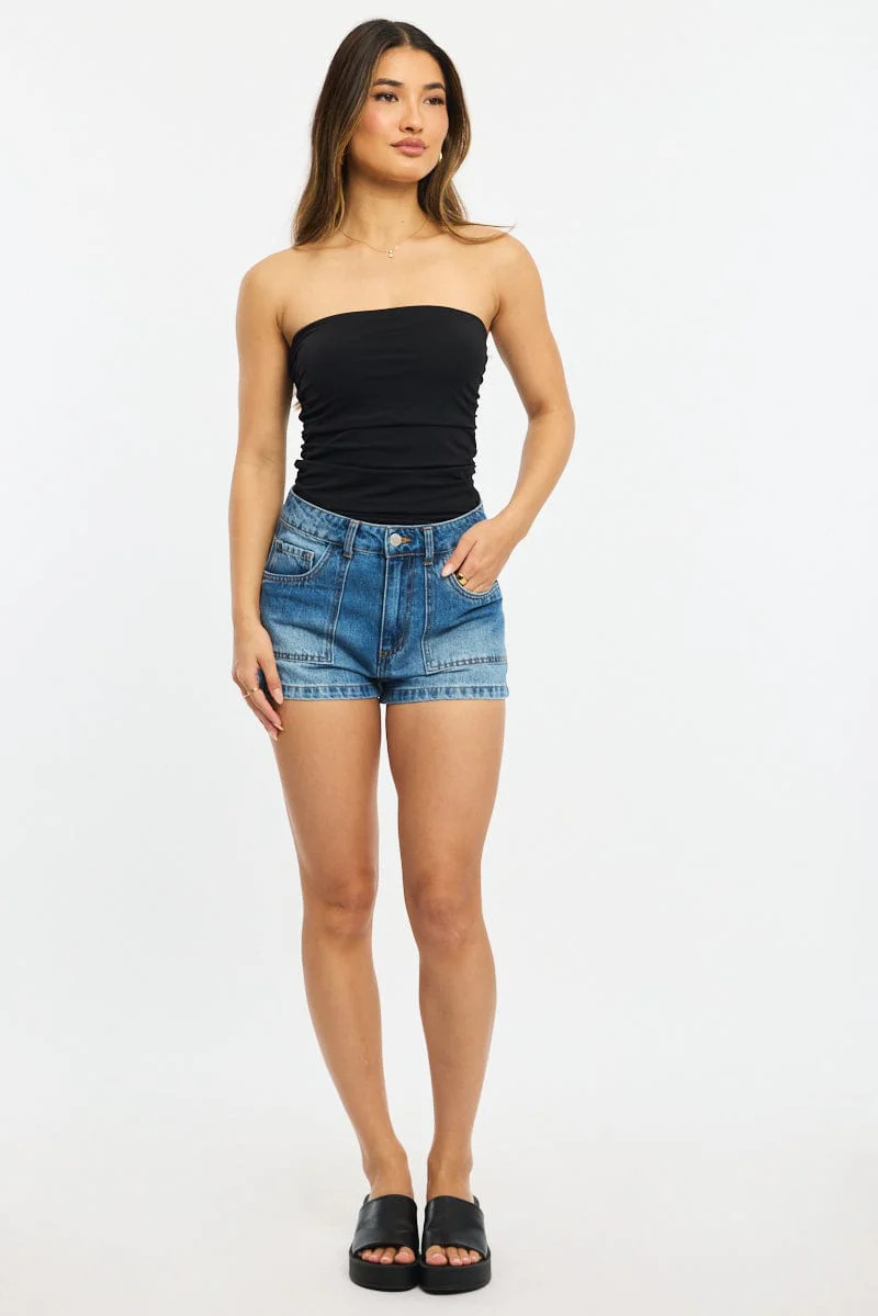 Black Supersoft Bandeau Top