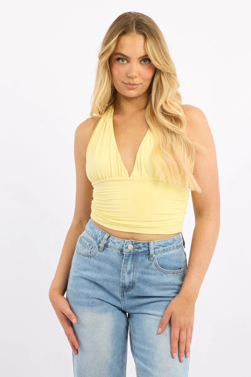 Yellow Halter Neck Top