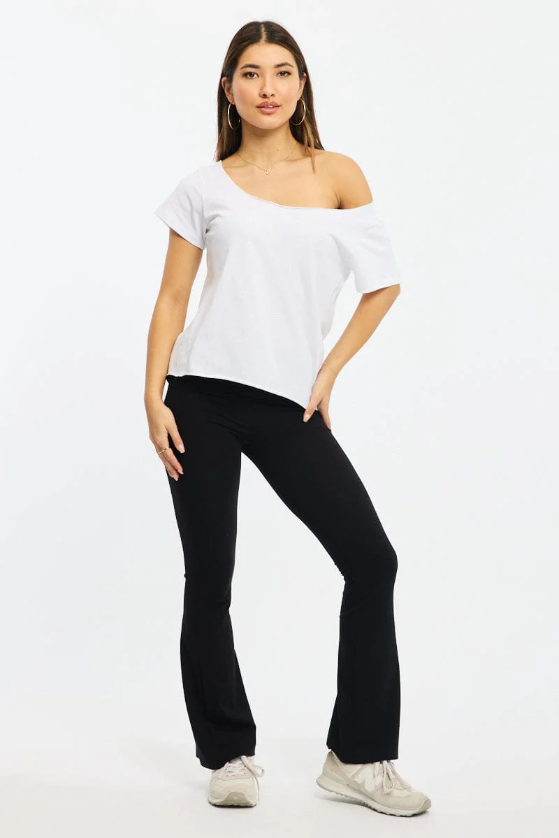 White Off Shoulder Tee Short Sleeve