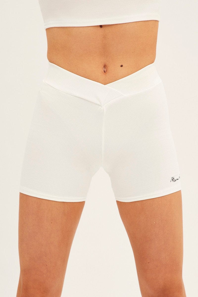 White Biker Shorts Activewear