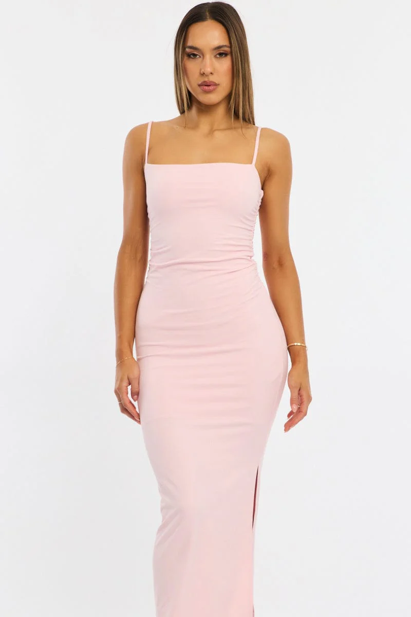 Pink Bodycon Dress Maxi