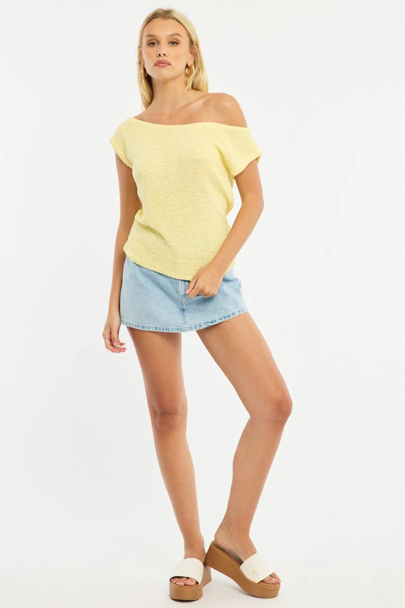 Yellow Asymmetrical Knit Top