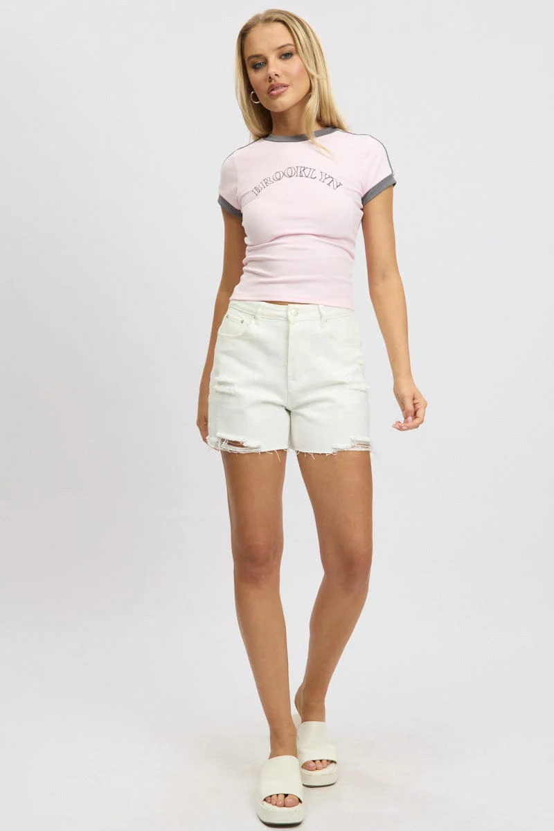 White Jorts High Rise