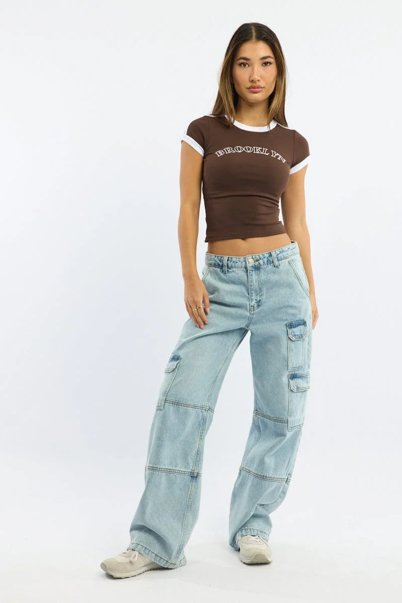 Brown Graphic Tee Short Sleeve