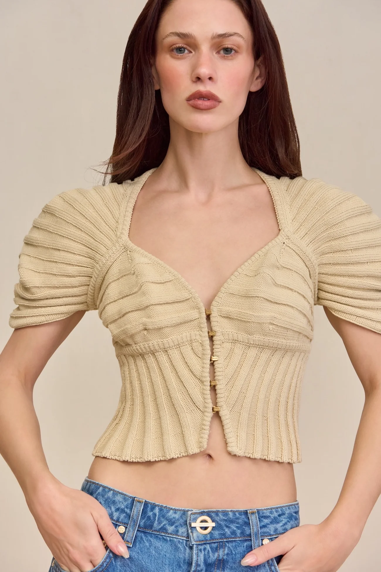CILLIAN KNIT TOP - BEACH
