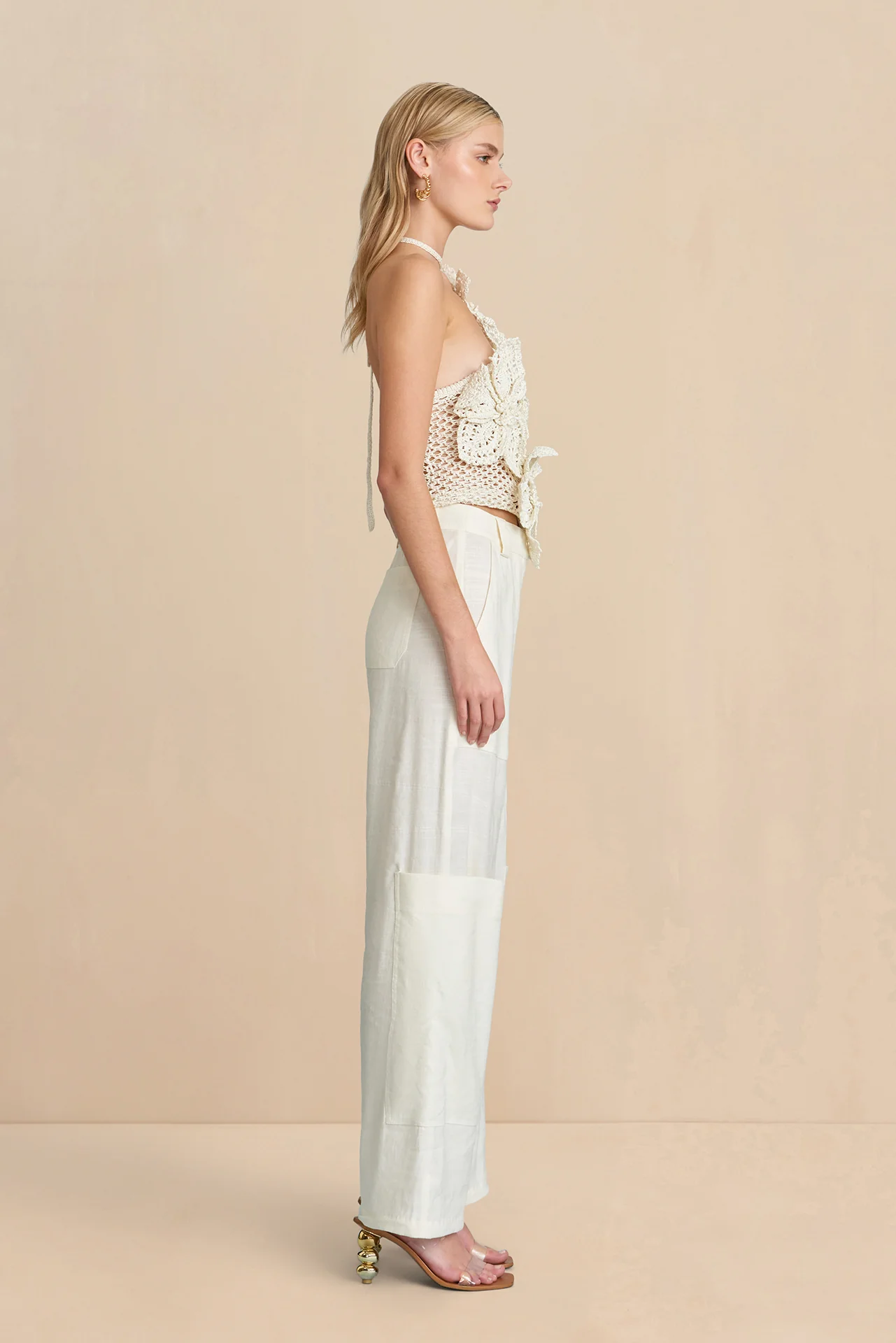 NAZANIN CROCHET TOP - OFF WHITE