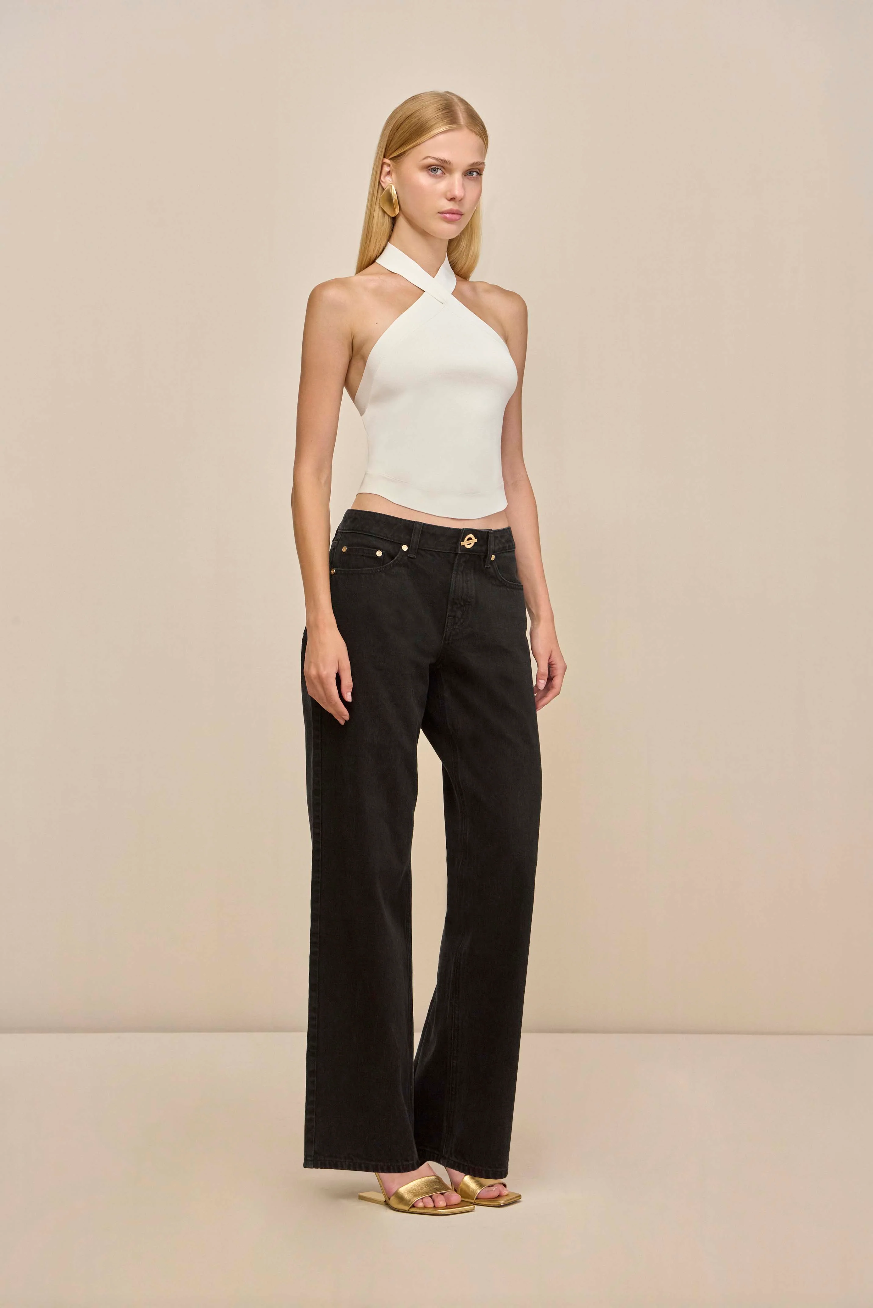 LOUISA KNIT TOP - OFF WHITE