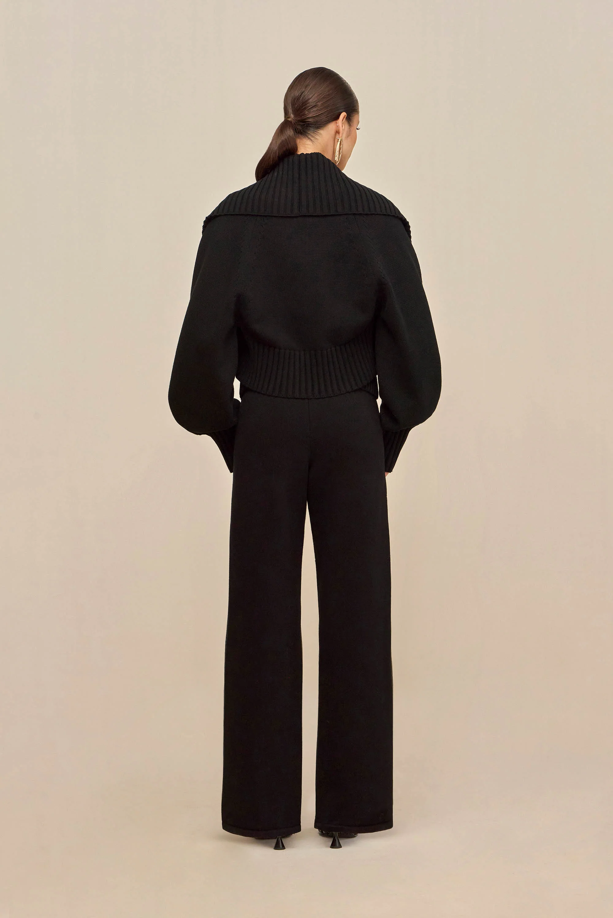 COREY KNIT CARDIGAN - BLACK