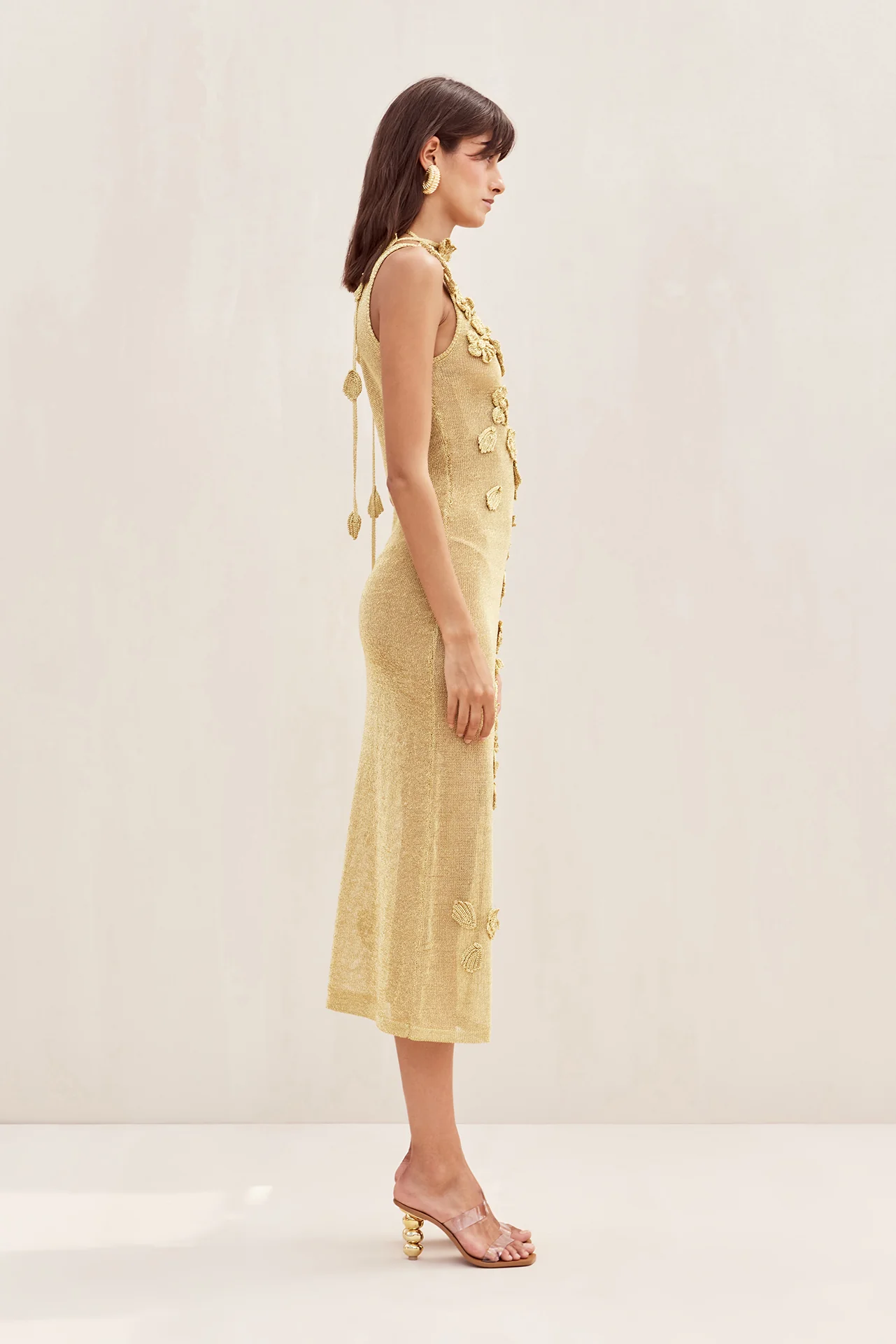 PEMMA CROCHET DRESS - GOLD