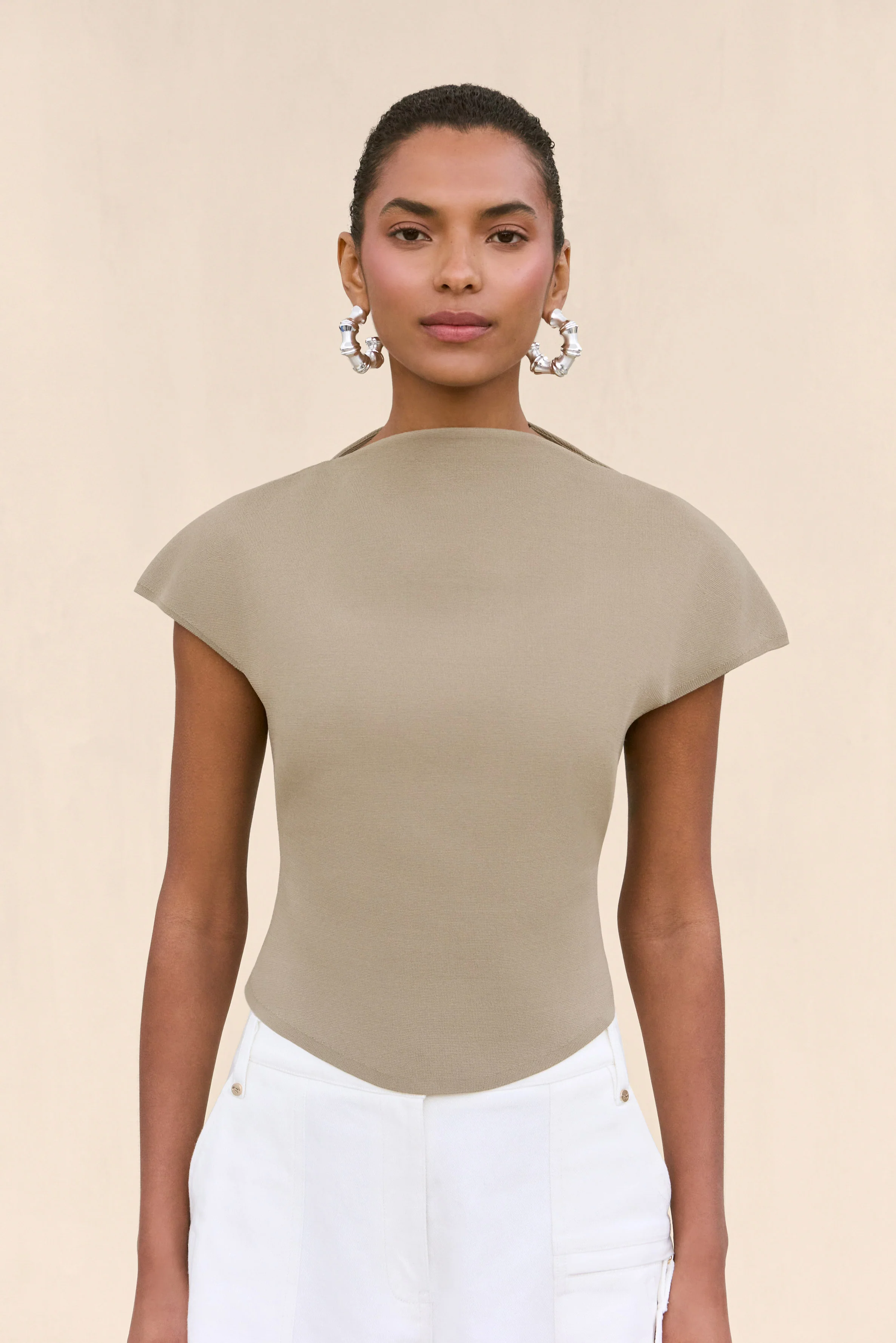 VIRGINIANA KNIT TOP - NUTMEG