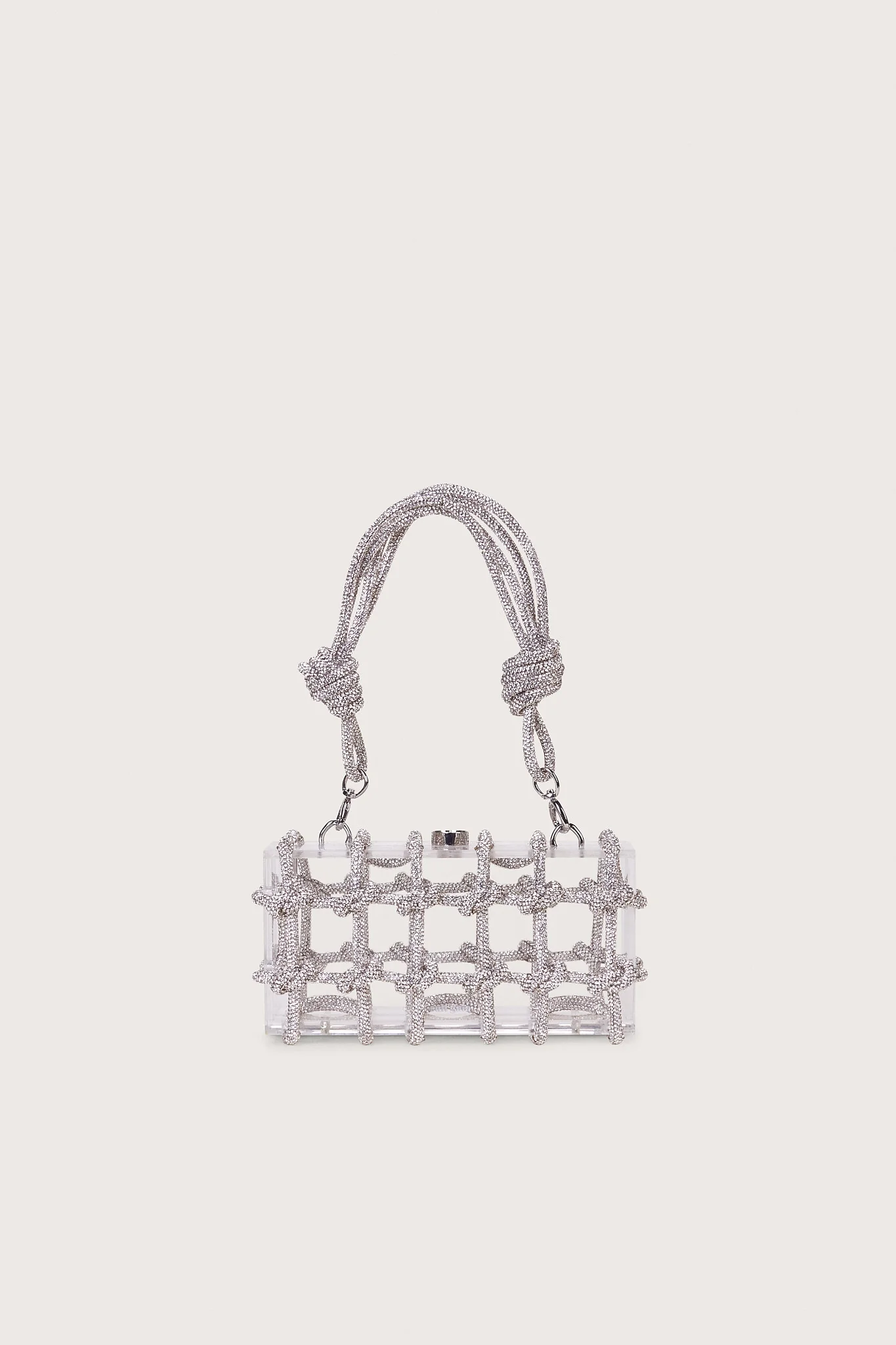 BESS RHINESTONE SHOULDER BAG - CLEAR