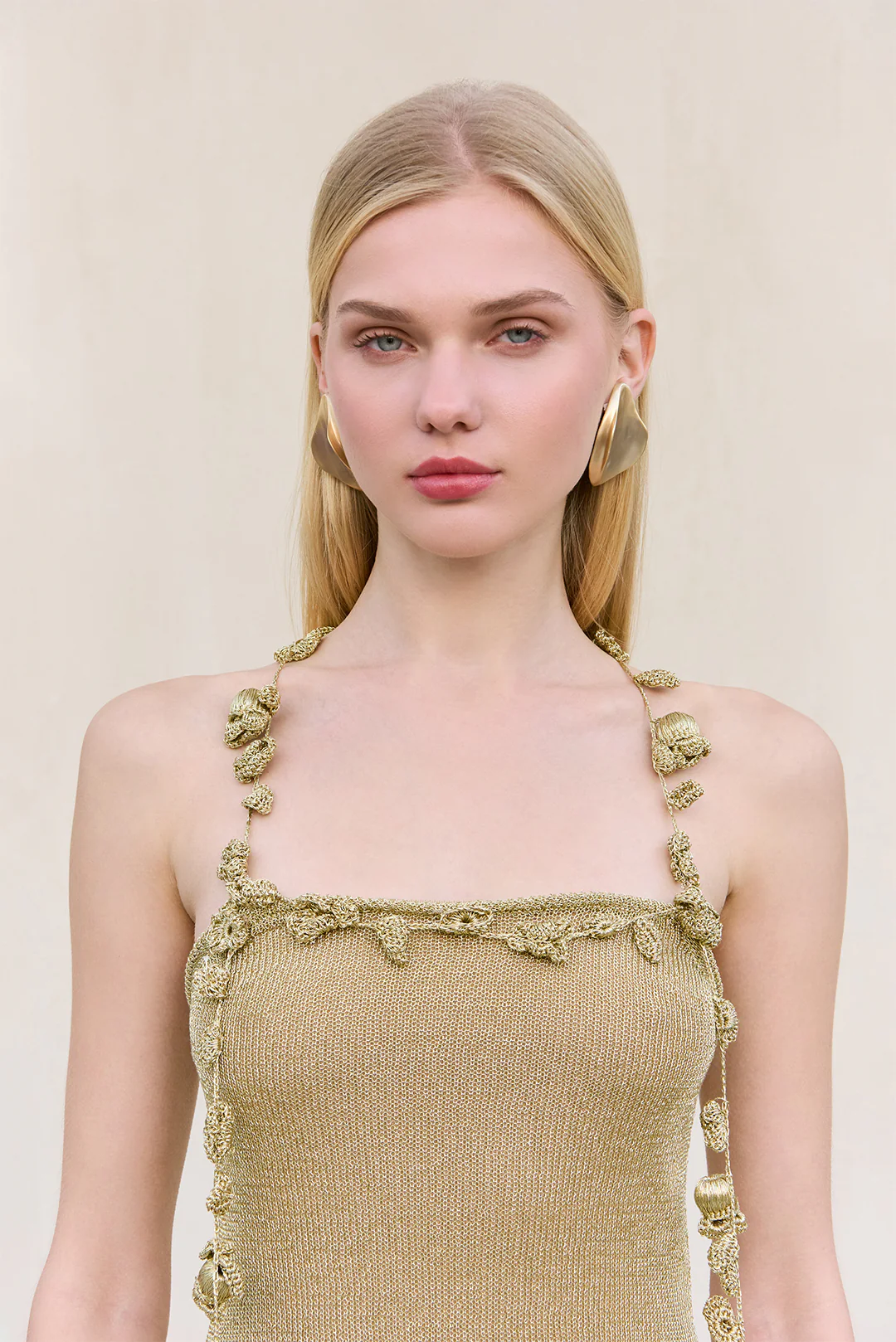 ALONZA KNIT DRESS - GOLD