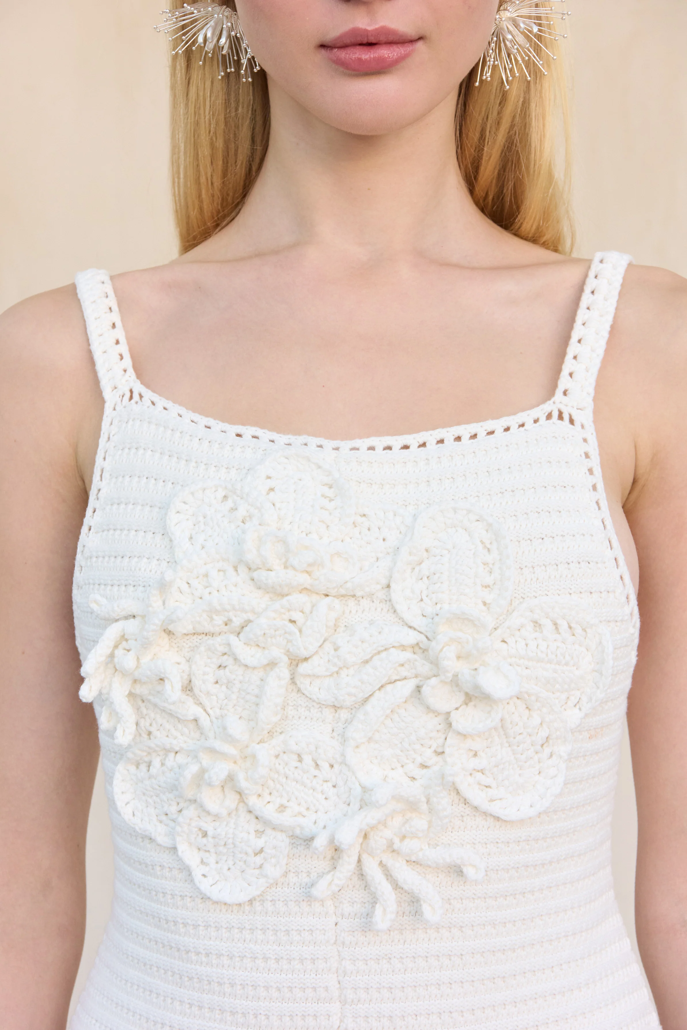 TALYA CROCHET ROMPER - OFF WHITE