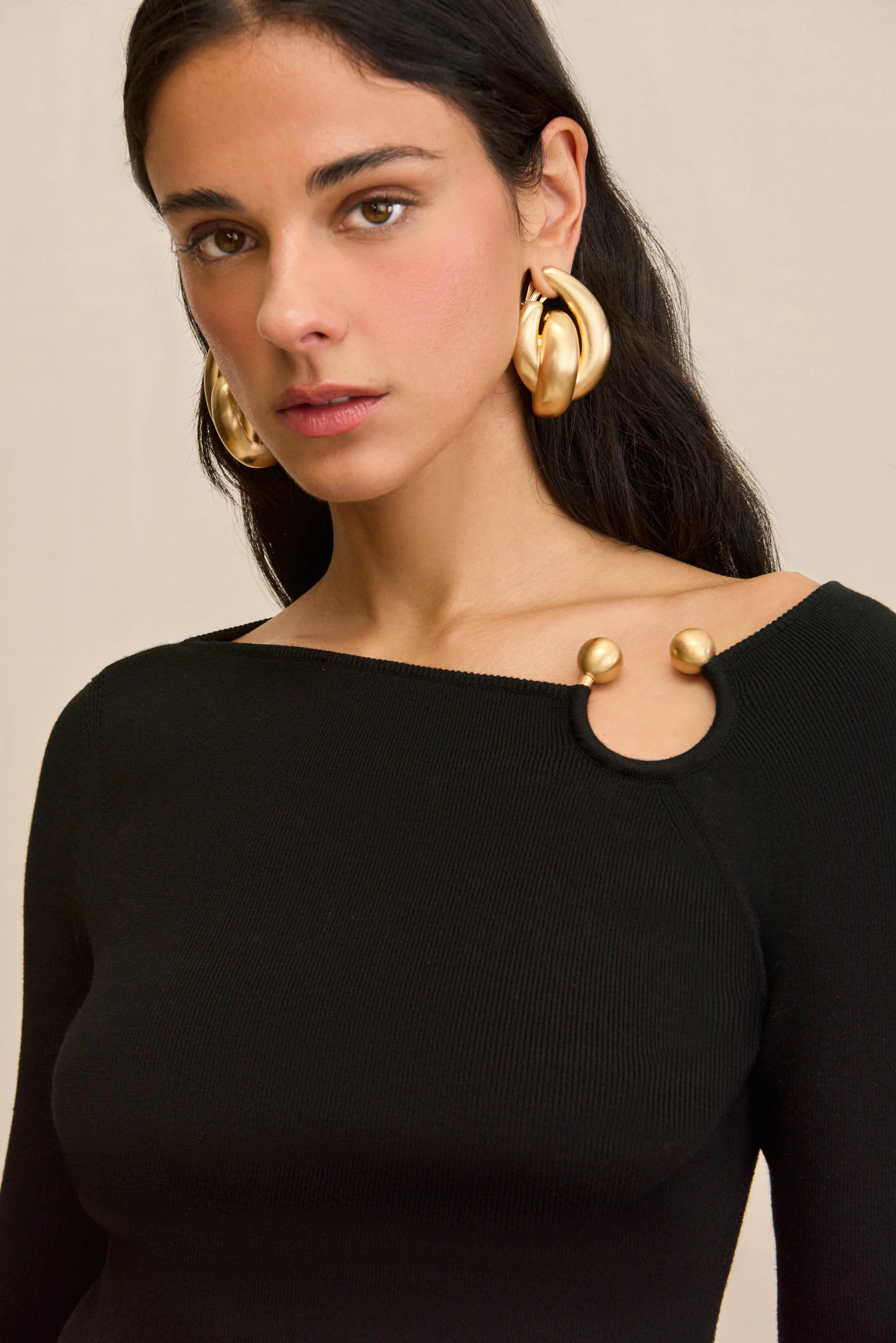 IRIS KNIT TOP - BLACK