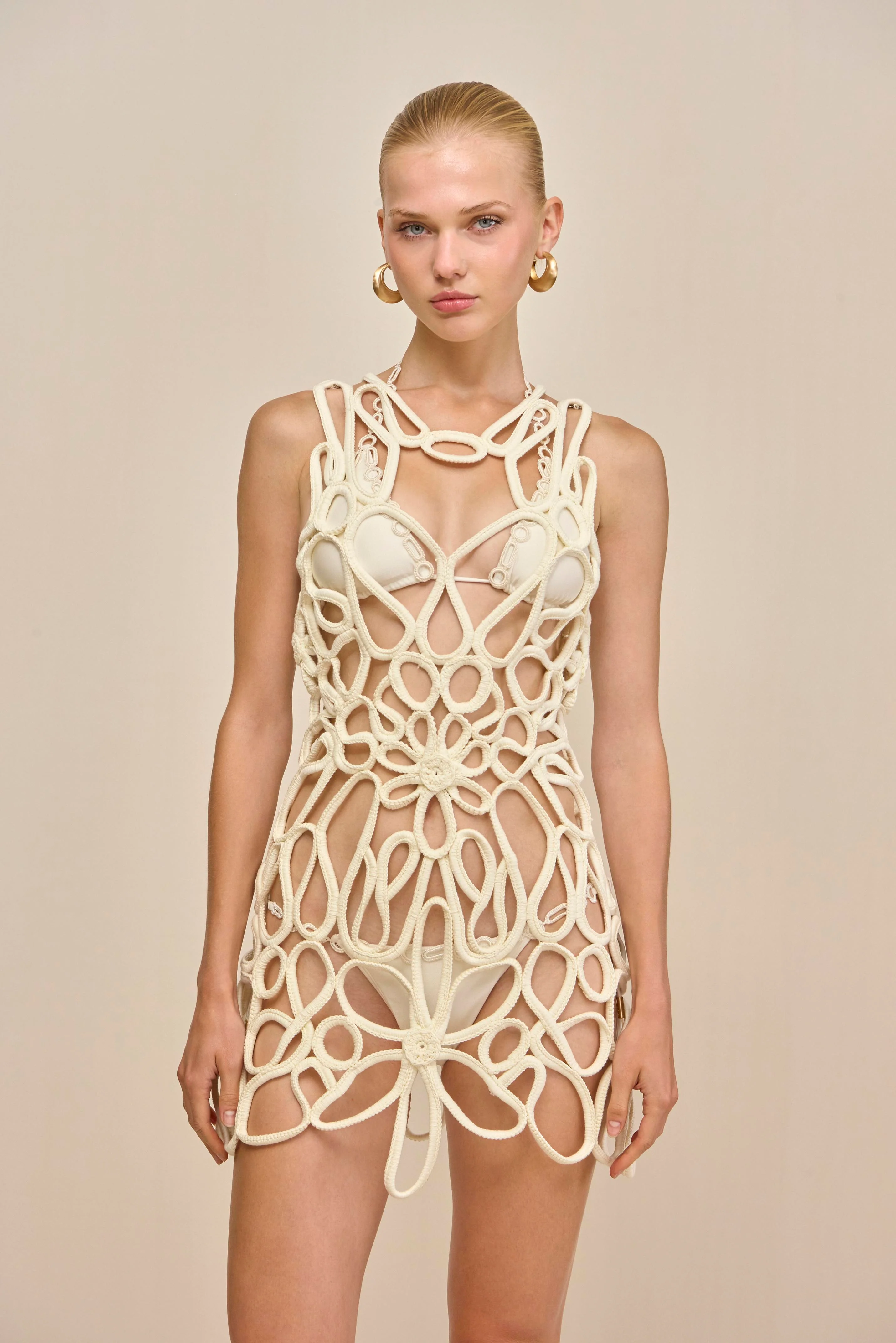DANICA CROCHET DRESS - OFF WHITE
