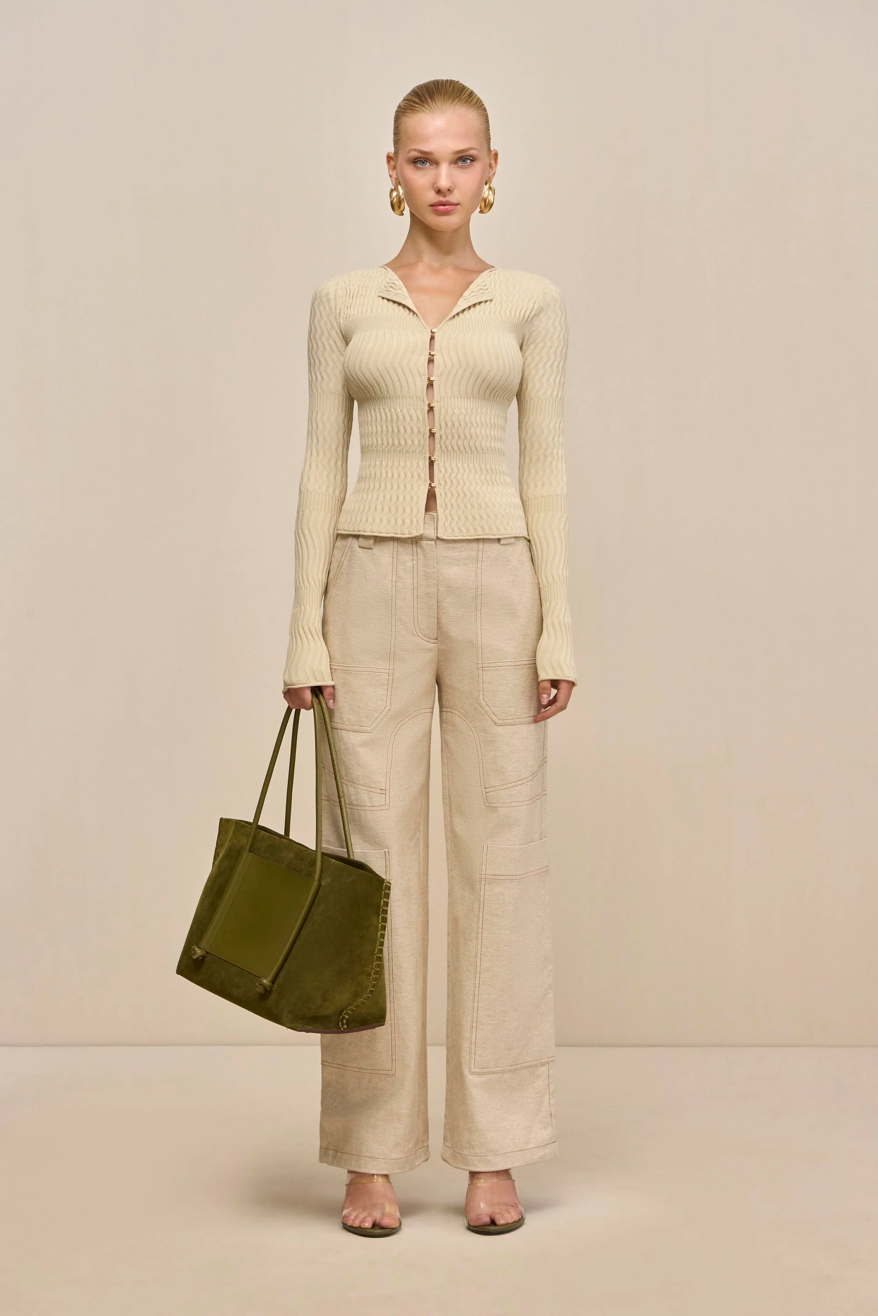 IRENA KNIT CARDIGAN - BEACH