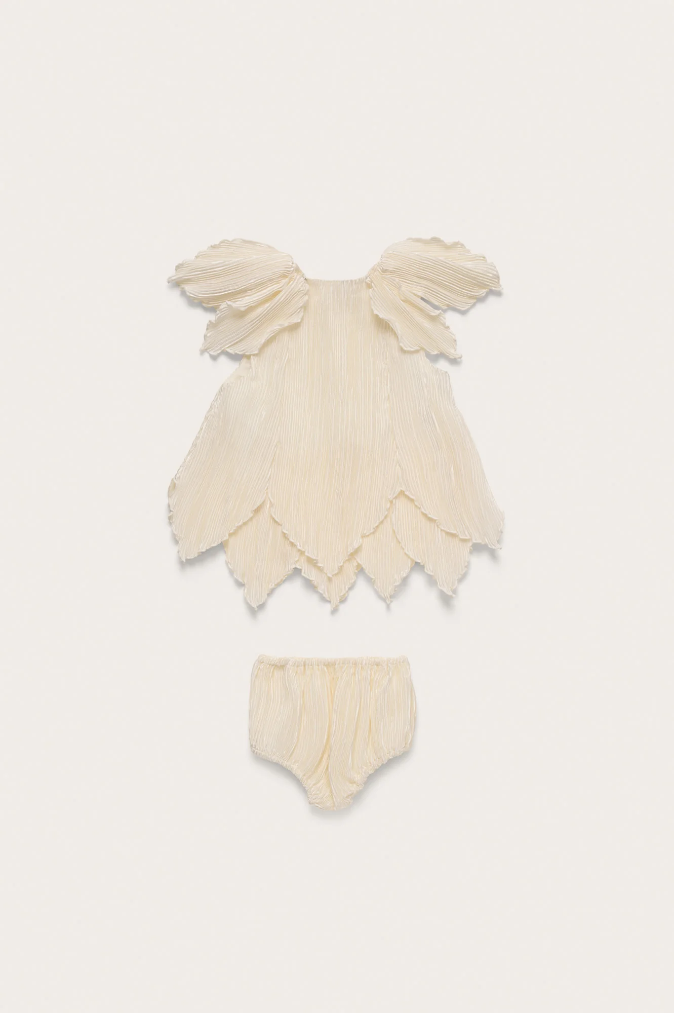 BABY PETAL DRESS & BLOOMER - OFF WHITE