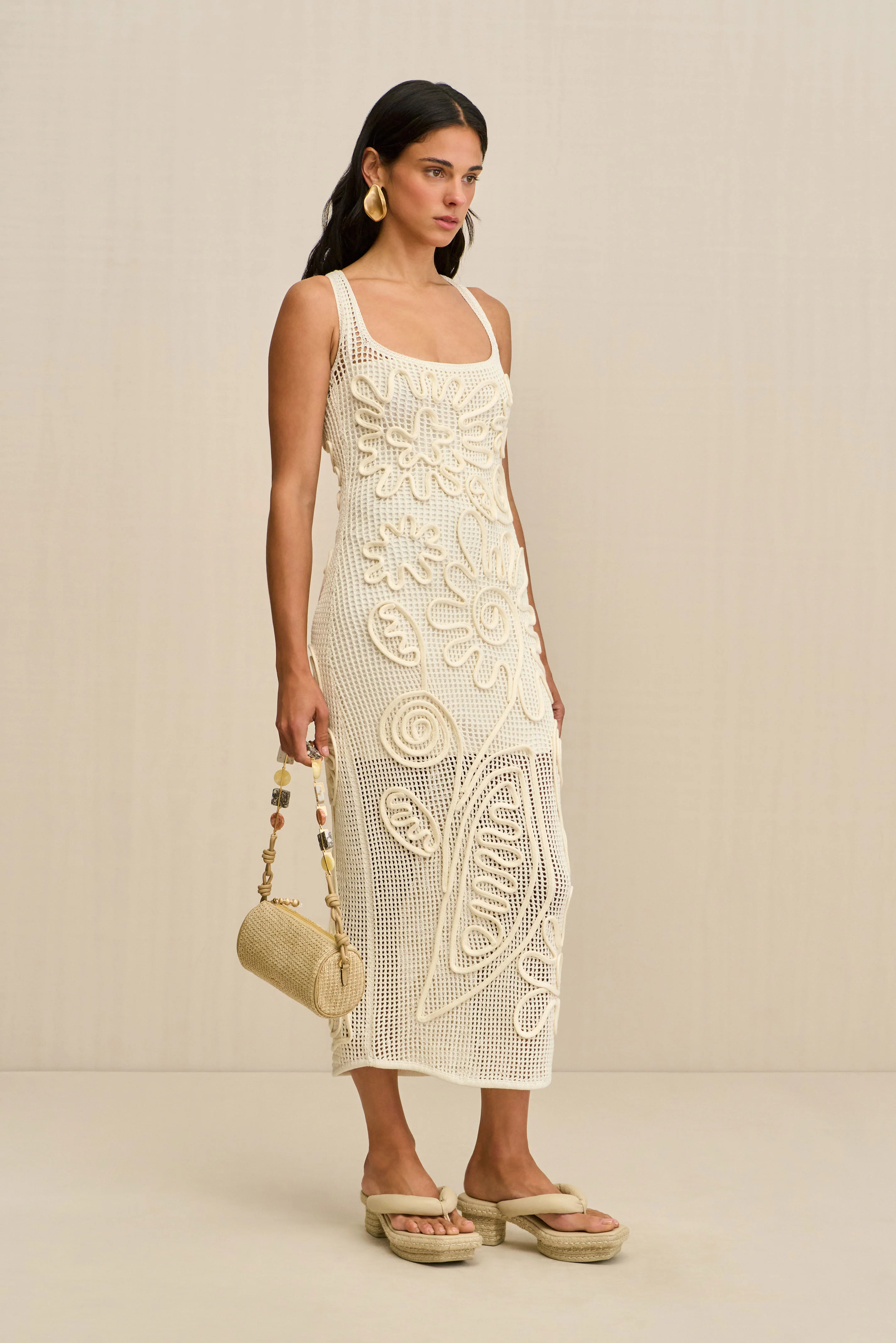 NISSA KNIT DRESS - OFF WHITE